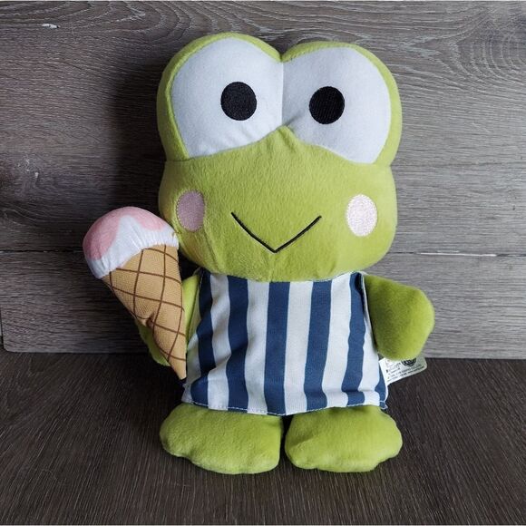 Sanrio Keroppi Frog with Ice Cream Stuffed Animal 🐸🍦 11" - Picture 1 of 7